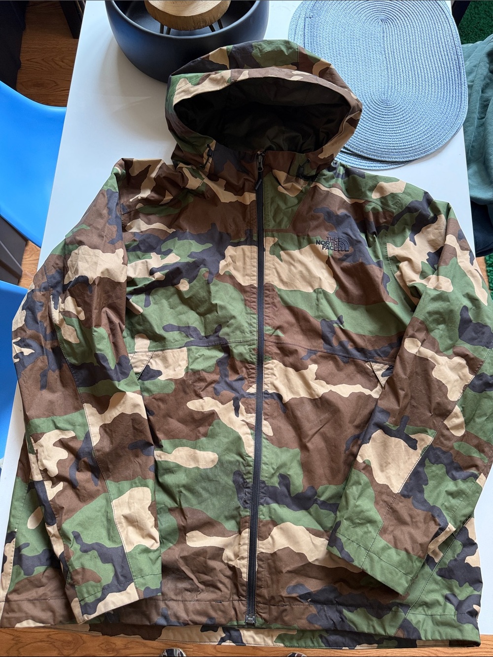 The North Face Camo Hooded Rain Jacket - Green/Brown/Tan
